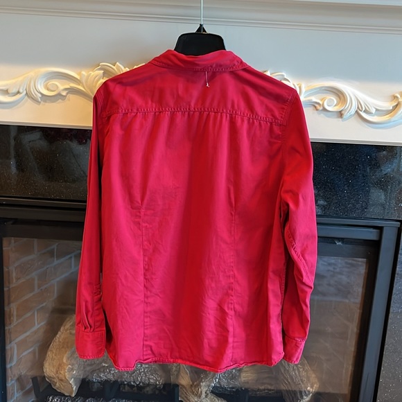 CE Schmidt Red Button Down Workwear Womens Xl Cotton Shirt Fit for Her - Picture 7 of 9